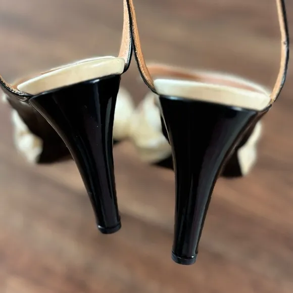 Dries Van Noten Strappy Leather Heels Sandals Made in Italy  Black/Neutral