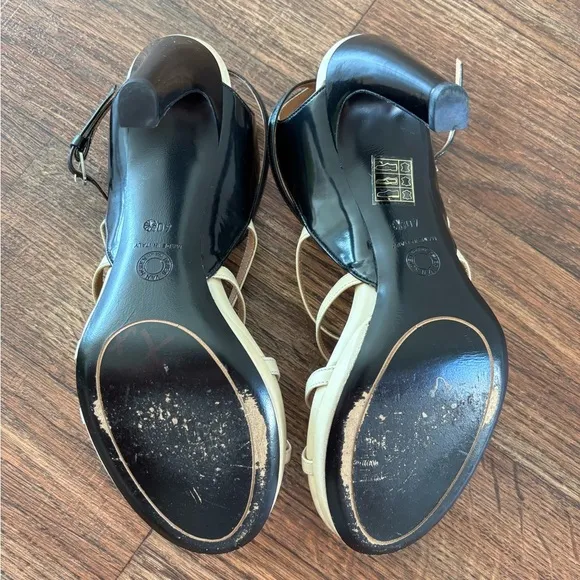 Dries Van Noten Strappy Leather Heels Sandals Made in Italy  Black/Neutral