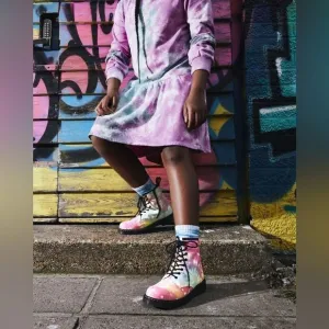 Dr. Martens' 1460 Rainbow Tie-Dye Boots Woman’s Size 6