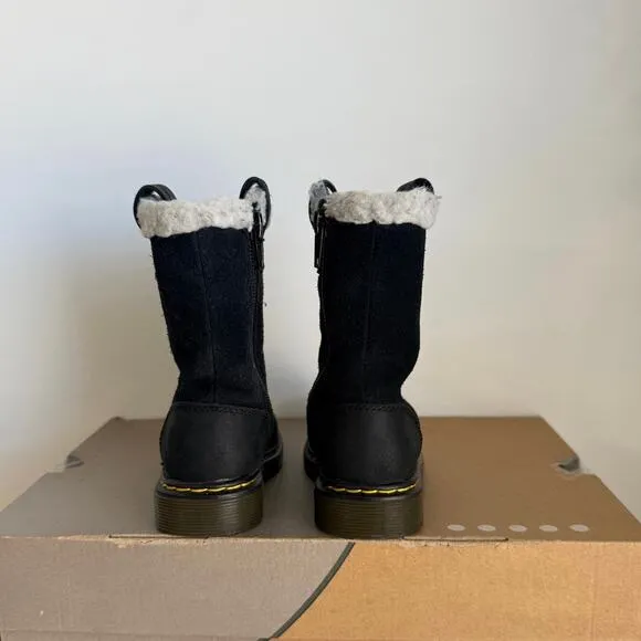 Dr.Martens Juney Faux Fur Lined Toddler Tall Suede Boots- SZ 7 C