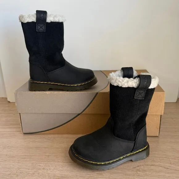 Dr.Martens Juney Faux Fur Lined Toddler Tall Suede Boots- SZ 7 C