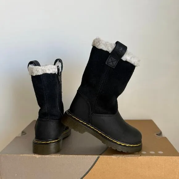 Dr.Martens Juney Faux Fur Lined Toddler Tall Suede Boots- SZ 7 C