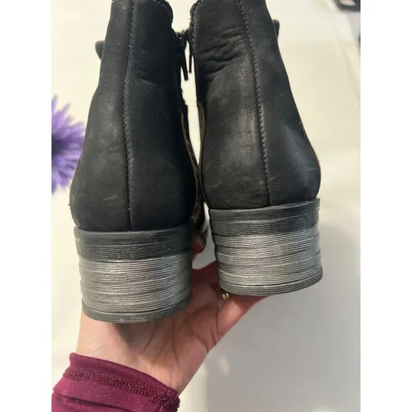 Dromedaris Black &amp; Leopard Ankle Boots Size 39