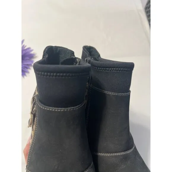 Dromedaris Black &amp; Leopard Ankle Boots Size 39