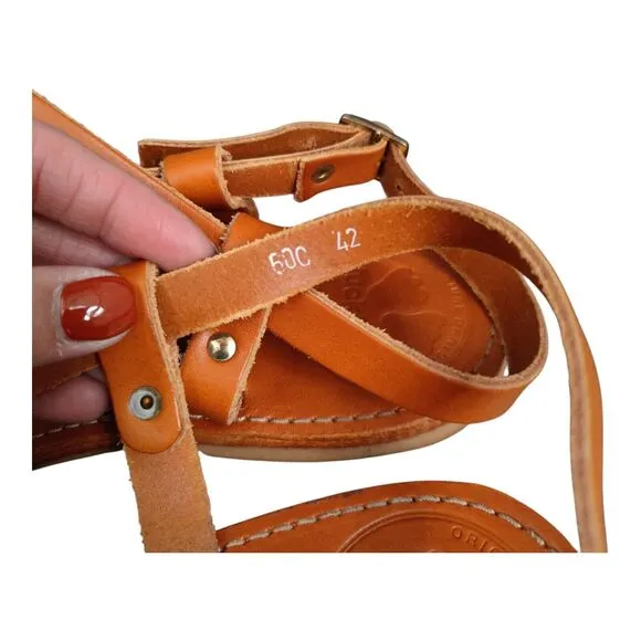 Duckfeet Unisex Sandals Bornholm Leather Tan sz 42 US (Women's 10.5/11 | Men 9)