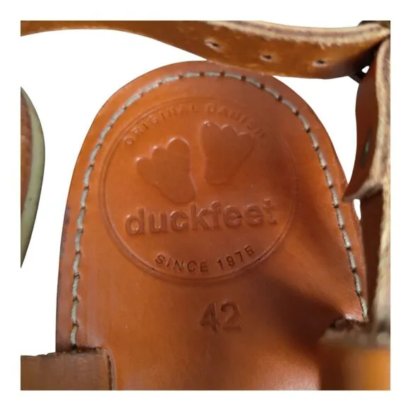Duckfeet Unisex Sandals Bornholm Leather Tan sz 42 US (Women's 10.5/11 | Men 9)