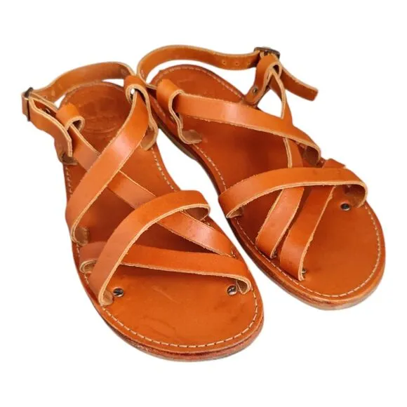 Duckfeet Unisex Sandals Bornholm Leather Tan sz 42 US (Women's 10.5/11 | Men 9)