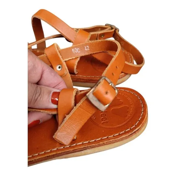 Duckfeet Unisex Sandals Bornholm Leather Tan sz 42 US (Women's 10.5/11 | Men 9)