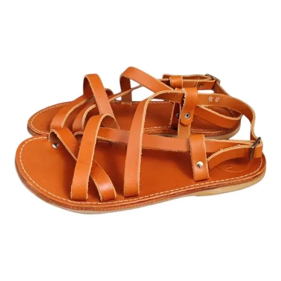 Duckfeet Unisex Sandals Bornholm Leather Tan sz 42 US (Women's 10.5/11 | Men 9)