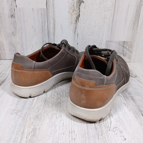 Ecco Gray Nubuck Leather Lace-Up Casual Comfort Sneakers #10