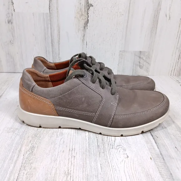 Ecco Gray Nubuck Leather Lace-Up Casual Comfort Sneakers #10