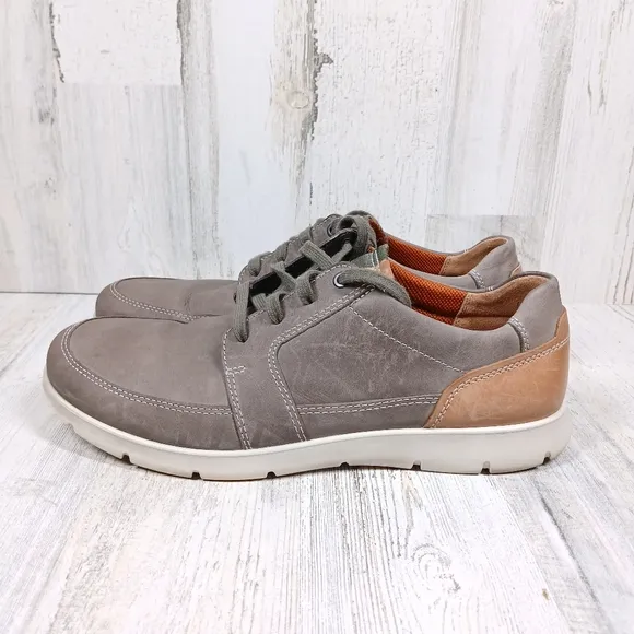 Ecco Gray Nubuck Leather Lace-Up Casual Comfort Sneakers #10