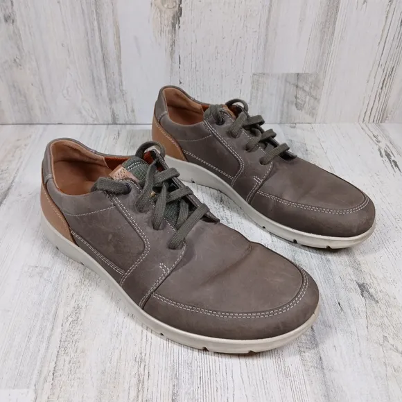 Ecco Gray Nubuck Leather Lace-Up Casual Comfort Sneakers #10