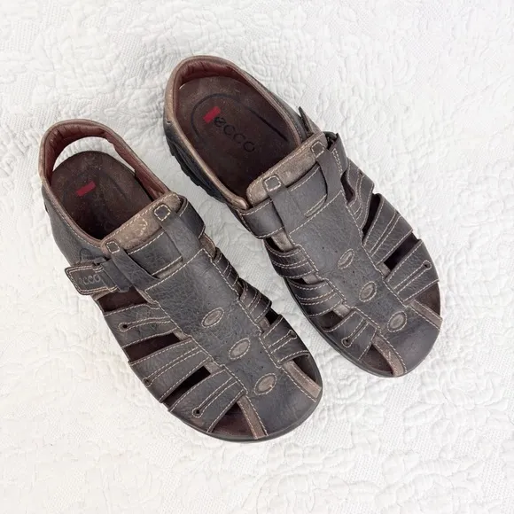 ECCO Men's Closed Toe Fisherman Sandal Brown Size 43