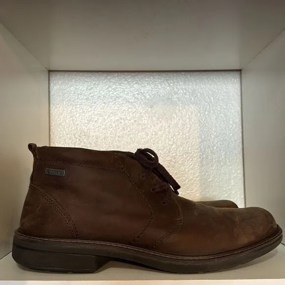 Ecco Mens Gore Tex Chukka Lace Up Leather Brown Waterproof Comfortable Boots