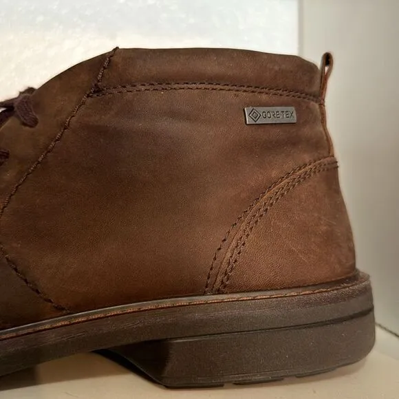 Ecco Mens Gore Tex Chukka Lace Up Leather Brown Waterproof Comfortable Boots