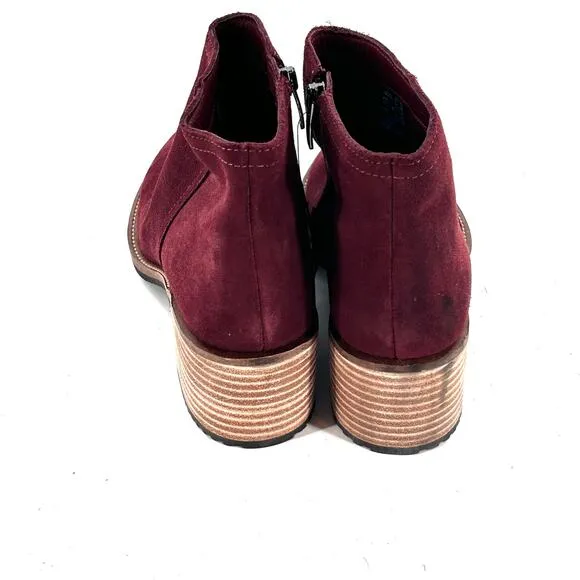 ECCO Sartorelle Shape 35 Ankle Boots 39  8.5 Red NWT Suede Booties Academia