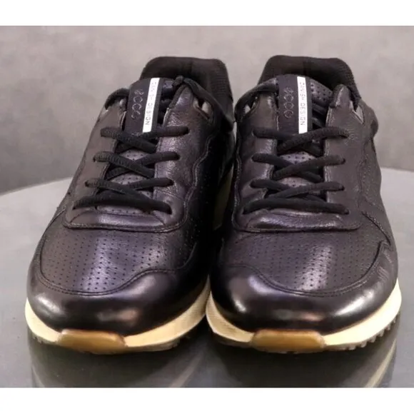 ECCO Sneak Trend Men's Trainers Casual Shoes Size EU 44 US 10-10.5 Leather Black