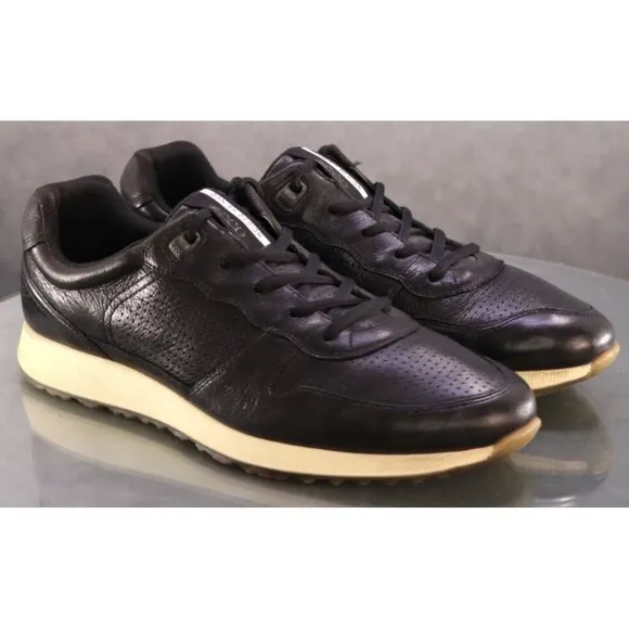 ECCO Sneak Trend Men's Trainers Casual Shoes Size EU 44 US 10-10.5 Leather Black