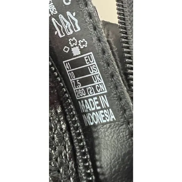 ECCO Touch 35 Women’s Black Leather 2 Side Zip Up Block Heel Ankle Boots Sz 10