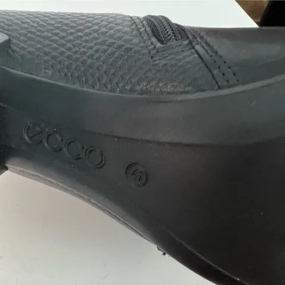 ECCO Touch 35 Women’s Black Leather 2 Side Zip Up Block Heel Ankle Boots Sz 10