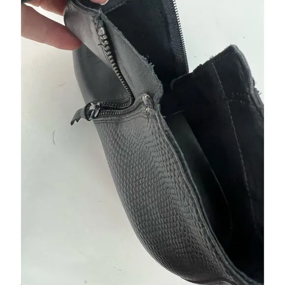 ECCO Touch 35 Women’s Black Leather 2 Side Zip Up Block Heel Ankle Boots Sz 10