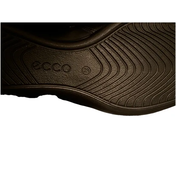 Ecco Womens EU 39 US 8/8.5 Sleek Black Leather Ankle Boots Moto Wedge Zip EUC