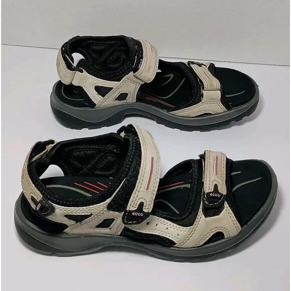 ECCO Women's Yucatan Sport Sandal Size 6 - 6.5 Atmosphere Ice Black Beach Creek