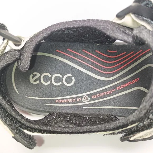 ECCO Women's Yucatan Sport Sandal Size 6 - 6.5 Atmosphere Ice Black Beach Creek