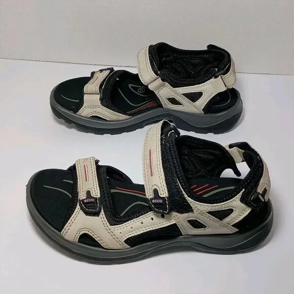 ECCO Women's Yucatan Sport Sandal Size 6 - 6.5 Atmosphere Ice Black Beach Creek
