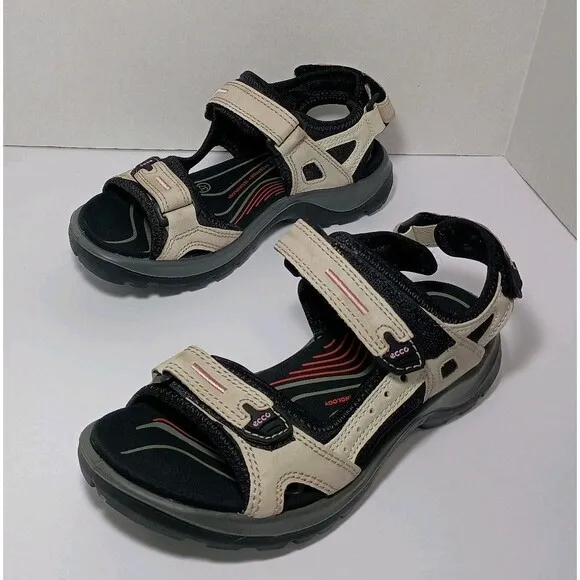 ECCO Women's Yucatan Sport Sandal Size 6 - 6.5 Atmosphere Ice Black Beach Creek