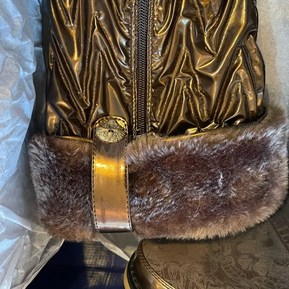 Ed Hardy Brown/Bronze Faux Fur Oslo Boot 8