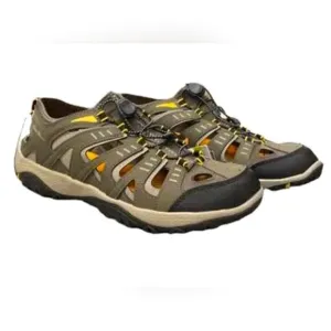 Eddie Bauer Men's Bungee Lace Eastport Breathable WaterShoe Sandals (Brown, 10)