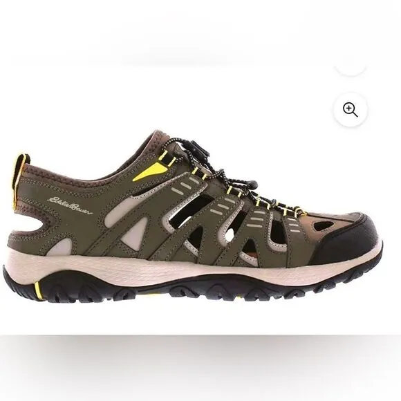 Eddie Bauer Men's Bungee Lace Eastport Breathable WaterShoe Sandals (Brown, 10)