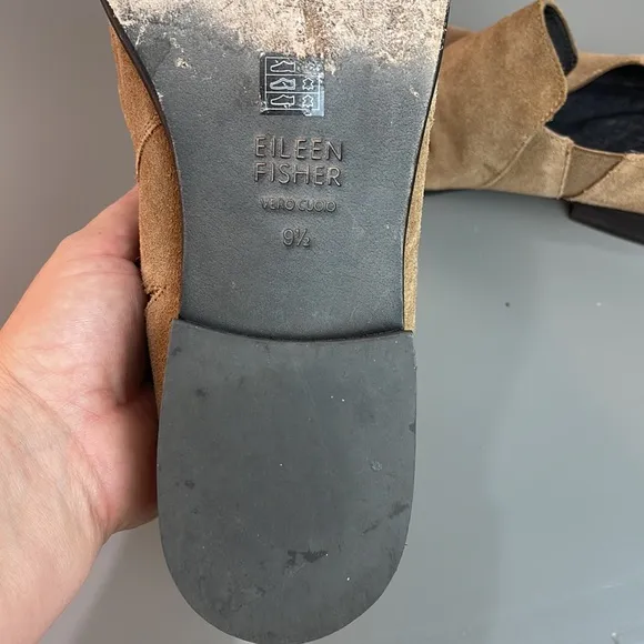 EILEEN FISHER ALE SS CHESTNUT SUEDE ANKLE BOOTS 9.5