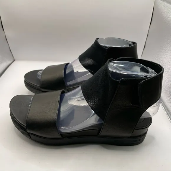 Eileen Fisher spree sport ankle strap sandals women’s size 7.5 black F8