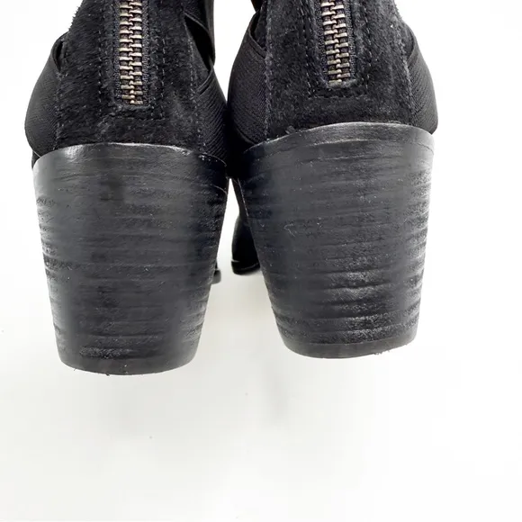 Eileen Fisher Willis Black Suede Strappy Booties, Size 7.5