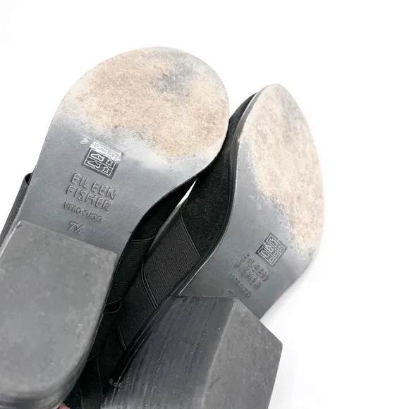 Eileen Fisher Willis Black Suede Strappy Booties, Size 7.5