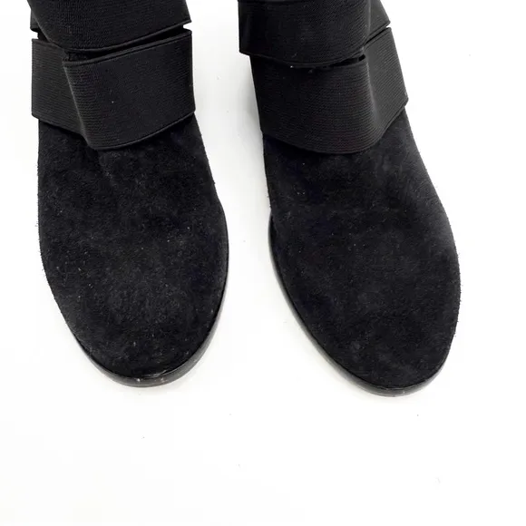 Eileen Fisher Willis Black Suede Strappy Booties, Size 7.5