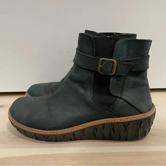 El Naturalista Women's 41 US 10  Myth Yggdrasil Dark Green Wedge Bootie 5133