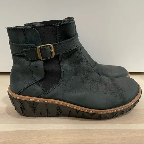 El Naturalista Women's 41 US 10  Myth Yggdrasil Dark Green Wedge Bootie 5133