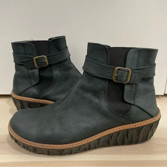 El Naturalista Women's 41 US 10  Myth Yggdrasil Dark Green Wedge Bootie 5133