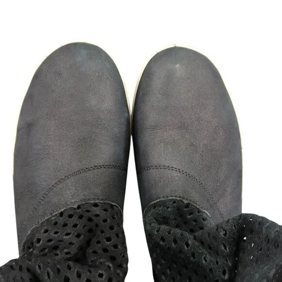 EMU Shoes Womens 8.5 Bootie Sneaker Leather Slouch Pull On Comfort Casual Black