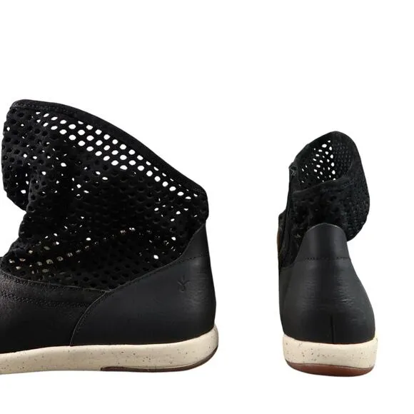 EMU Shoes Womens 8.5 Bootie Sneaker Leather Slouch Pull On Comfort Casual Black