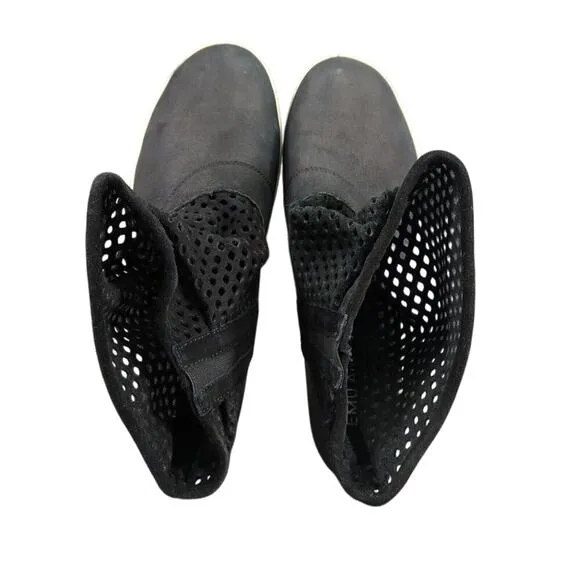 EMU Shoes Womens 8.5 Bootie Sneaker Leather Slouch Pull On Comfort Casual Black