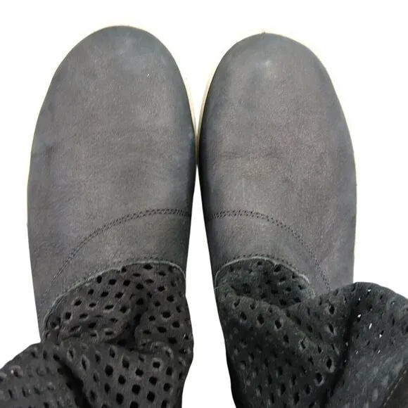 EMU Shoes Womens 8.5 Bootie Sneaker Leather Slouch Pull On Comfort Casual Black