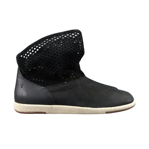 EMU Shoes Womens 8.5 Bootie Sneaker Leather Slouch Pull On Comfort Casual Black