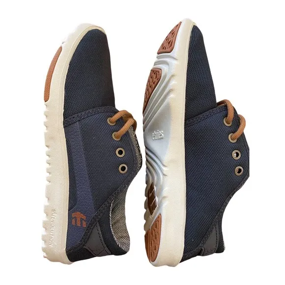 Etnies Men's Scout Low Top Sneaker Shoes Navy Gold Footwear Streetwear Size 5