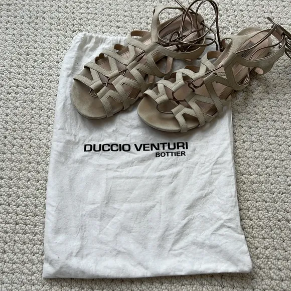EUC Duccio Venturi suede gladiator sandals size 8/38 with dust bag!