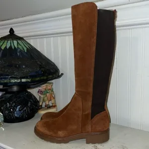 EUC Tory Burch brown suede leather boots conceria